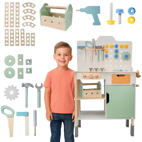4iq kinder holz werkbank - 4iq, holz-werkbank