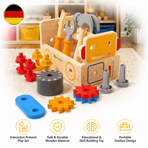 Holzspielzeug werkzeugkoffer - holzspielzeug,